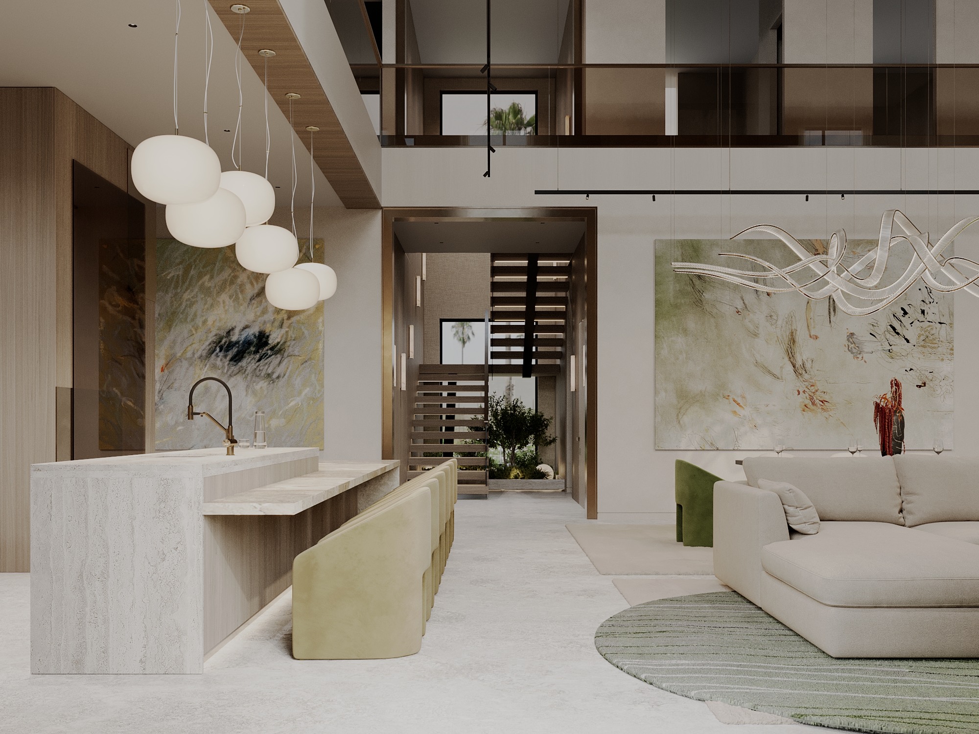 Kitchen and lounge